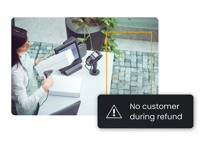 Proactive video showing a retail clerk returning a product with no customer present