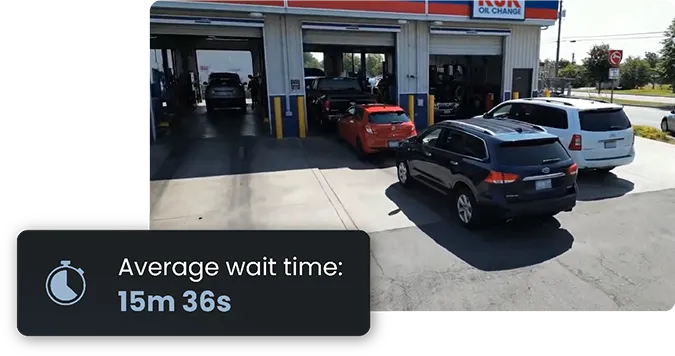 Proactive video showing average wait time at a car service garage
